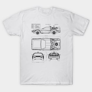 BACK TO THE FUTURE - Time Machine schematics 2.0 T-Shirt